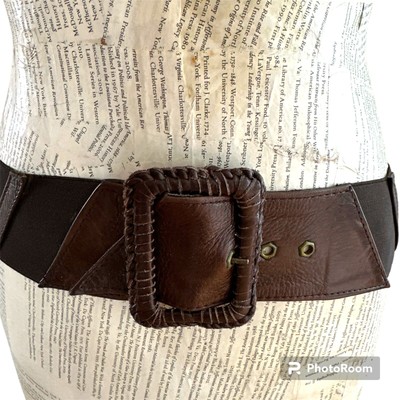MOTIF 56 -100% Leather Black Braided Belt Motif 56 Black Calf Hair Inlay Black Leather Belt Size M | eBay main image 3