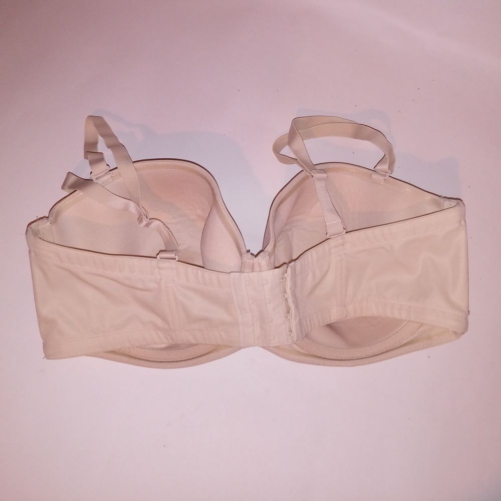 Cacique Bra 42DD Solid Cream Strapless Multiway U… - image 5