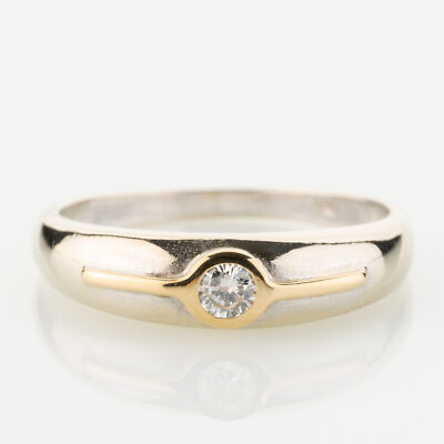 Vintage ladies ring (585 gold) with brilliant
