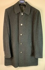 Mens Chaps Charcoal Gray Wool Blend Dress Coat Overcoat 40 R New Without Tags