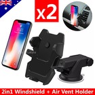 2x 360 Car Phone Holder Universal Windscreen Suction Mount Stand GPS Cradle AU