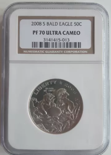 2008-S 50c Silver Bald Eagle NGC PF70 Ultra Cameo