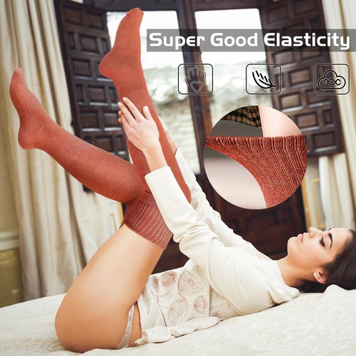 3Pairs Winter Warmers Knitted Socks Over Knee Long Thigh High Boot Warm Stocking - Picture 5 of 41