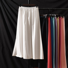 Women Slips Cotton Skirt Midi Petticoat Slips Underskirt Short Casual Retro