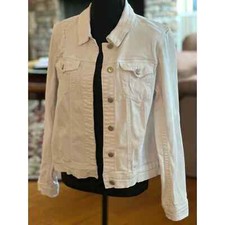 Royalty Brand White Denim Jacket Size L