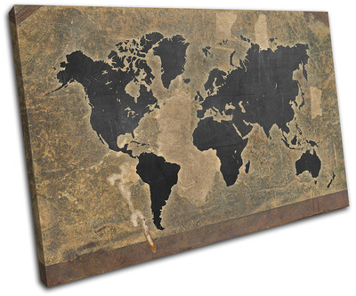 World Atlas Antique Vintage Maps Flags SINGLE Leinwand Wand Kunst Bild drucken