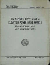 REPRINT TWO MANUALS MOUNTS FOR 40mm CANNON, BOFORS 1.1 NAVY 1944 WWII