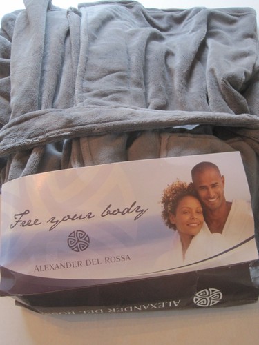 Mens Fleece Bathrobe Full Length Robe Alexander Del Rossa Soft Steel Gray SM-MED - Picture 3 of 9