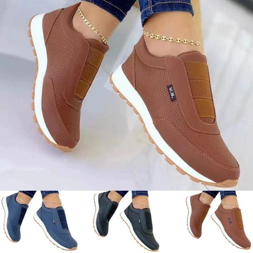 Womens Breathable Non-Slip Walking Shoe Walking Comfort Low Top Sneakers Work - Foto 2 di 15