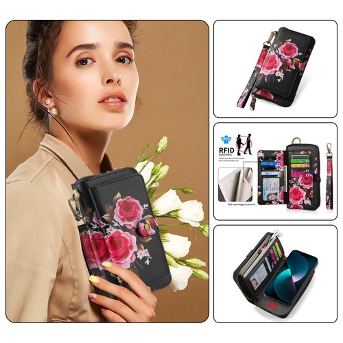 For iPhone 1314/15/16 Detachable Magnetic MagSafe Case Woman Girl Wallet Handbag - Picture 36 of 84