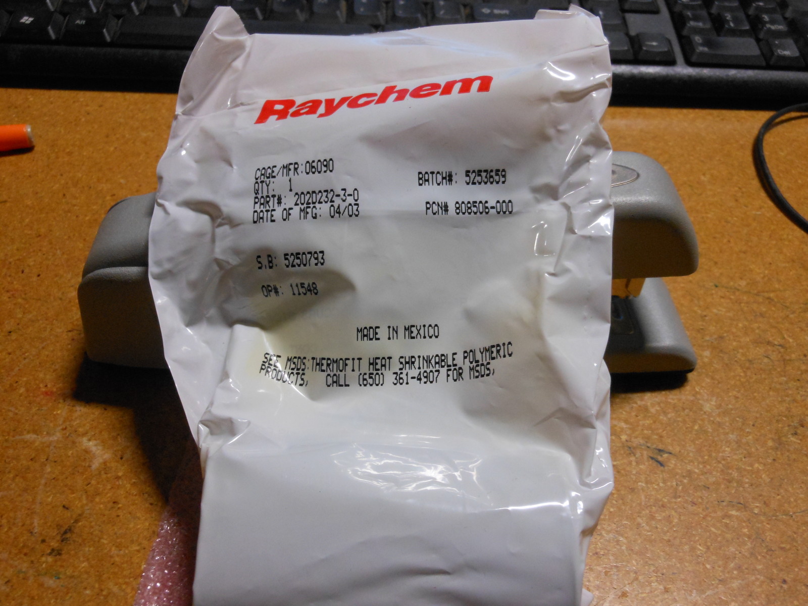 RAYCHEM HEAT SHRINK SEMIRIGID MOLDED BOOT 202D2323 NSN 597001110