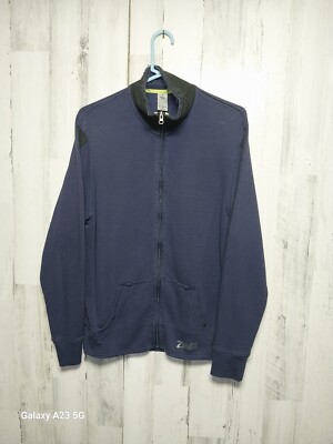 Zumba Wear Mr. Right Navy Blue Full Zip Sweatshirt Jacket Size Medium