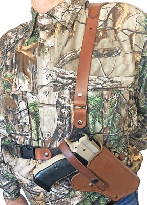 Sportsman's Chest Holster for Desert Eagle Brown or Black Leather.  USA Made