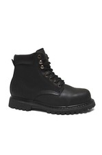 New Men's Work Boots Black 6" Plain Toe Steel Toe REDHAWK ST610 Size 5-12 (D, M)