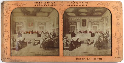 Frankreich Paris Roger La Shame Theater Liebert c1890 Foto Stereo Diorama*
