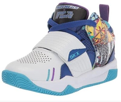 SKECHERS KID'S POWERSHOT SKECH HOPS WHITE Athletic Shoes 406056L