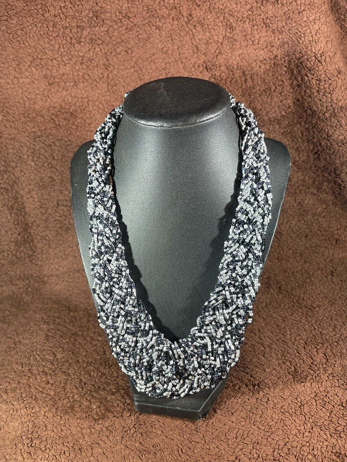 Vintage Statement Braided Seed Bead Multi Strand … - image 3