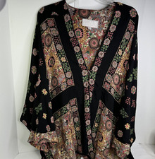 Platinum By Dorothy Schoelen Womens One Size Top Kimono Cardigan Linen Read