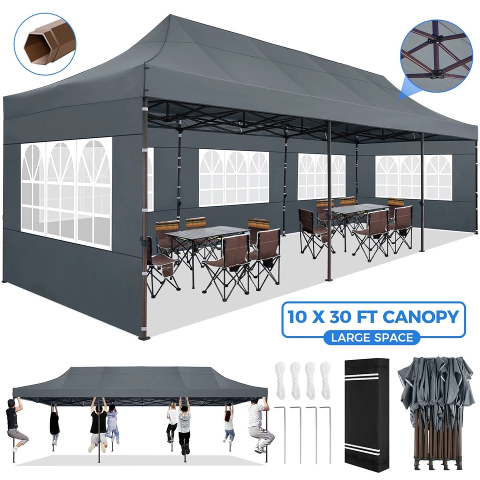 10x30' Heavy Duty Pop Up Canopy Commercial Tent Waterproof Gazebo Outdoor Party, - Image 2 of 4