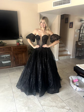 Rachel Allan 70630 Designer Prom Dress Size 6 Black New With Tags Long