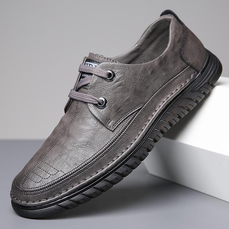 SAOLA Mocassino da uomo punta tonda con lacci piatti pompa solida britannico business formale Oxford