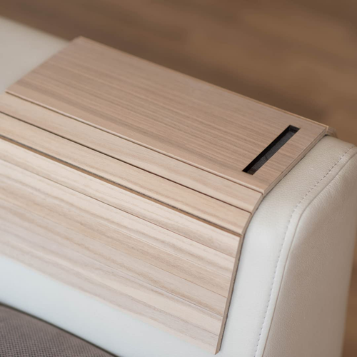 Sofa Arm Tray Table Couch Bedside Wood Coaster Coffee Cup Foldable Armrest Caddy - Picture 2 of 12
