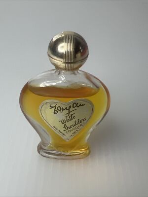 VINTAGE EVYAN WHITE SHOULDERS COLOGNE MINI HEART PERFUME 2 3/4  Tall Compliment