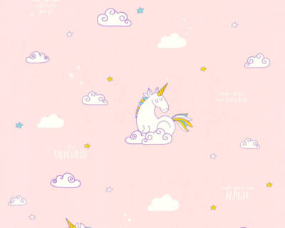 A.S.Création Tapete Papier Boys and Girls 36158-2 Blau Gelb Rosa stylish Einhorn