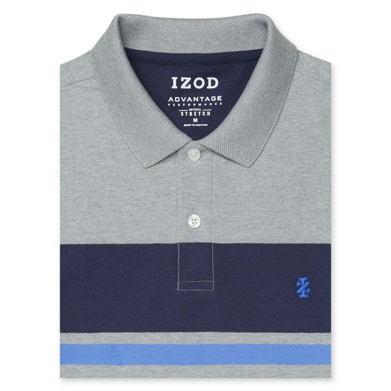 Мужское поло в полоску IZOD Mens Advantage Performance, куртка Peacoat, L