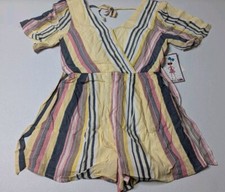 Trixxi Girl Romper Girls 10 Multi Color Striped Short Sleeve