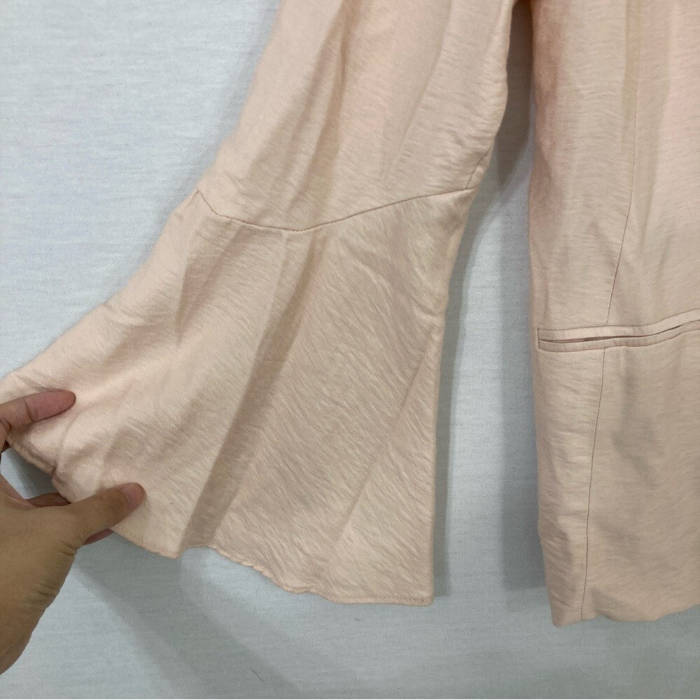 LC Lauren Conrad Peach Soft Lightweight Ruffle Sleeve Open Front Blazer size 16