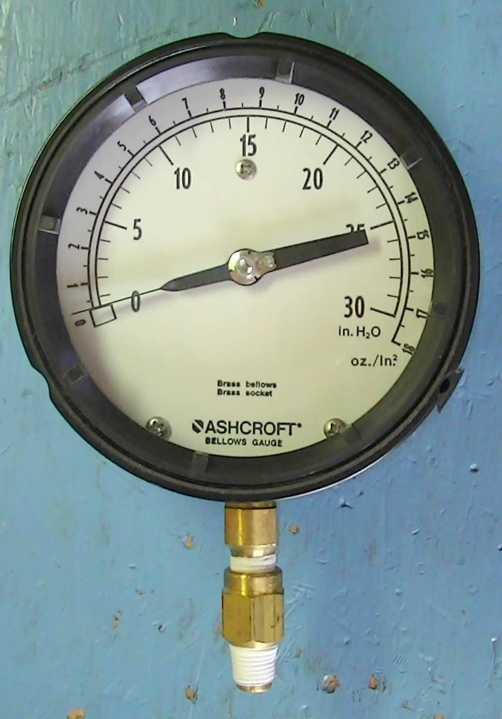 ASHCROFT LOWPRESSURE BRASS BELLOWS GAUGE 0 TO 30" 4 1/2 INCH FACE eBay
