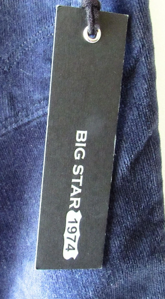 Pantalones ajustados de pana Big Star para mujer talla 23 azules Alex tiro medio Foto 4 de 4