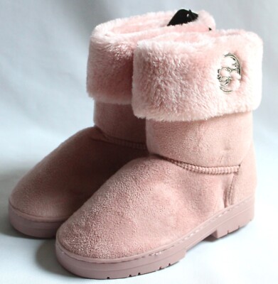 bebe Girls Size 13 Blush BBCHG0081 Pink Faux Fur Calf Boots Fall/Winter