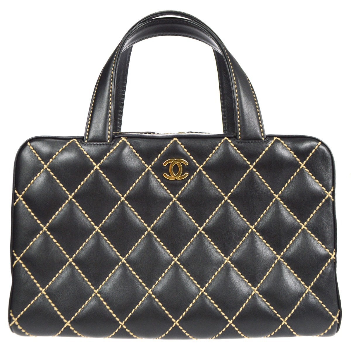 Chanel Wild Stitch Handbag Black Calfskin 28564 | eBay Chanel Wild Stitch Handbag Black Calfskin 28564 | eBay