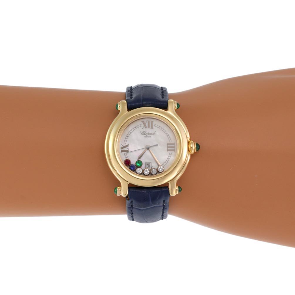 ショパール　Chopard Happy Sport Chopard Happy Sport Oval 7 Floating Diamonds Women's Watch
