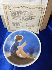 Vintage 1978 Brunette Boy Dandelion Wish 8” Decorative Porcelain Plate Zolan
