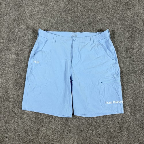 HUK Fishing Shorts Mens Size 3XL Performance Blue Cargo Embroidered Outdoor