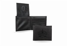 NHL LA Kings Black Faux Leather Bi-fold Wallet with 4 Card Slots and Flip-up ...