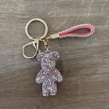 Pink Rhinestone Teddy Bear Bag Charm/Keychain Trending Unbranded
