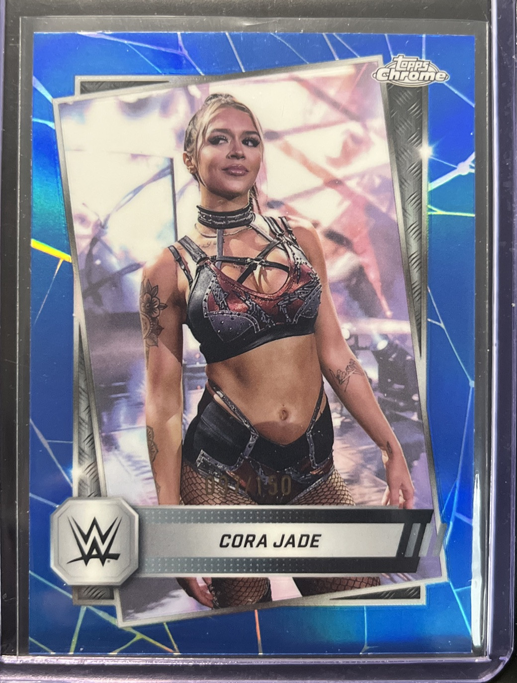 2025 Topps Chrome WWE Cora Jade #136 Blue Refractor 97/150