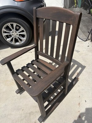 Smith & Hawken Wood Rocking Chair Set of 2, Brown Outdoor Rockers