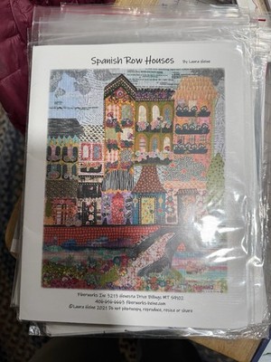 ''SPANISH ROW HOUSESE'' Collage Quilt Pattern by Laura Heine Fiberworks Inc
