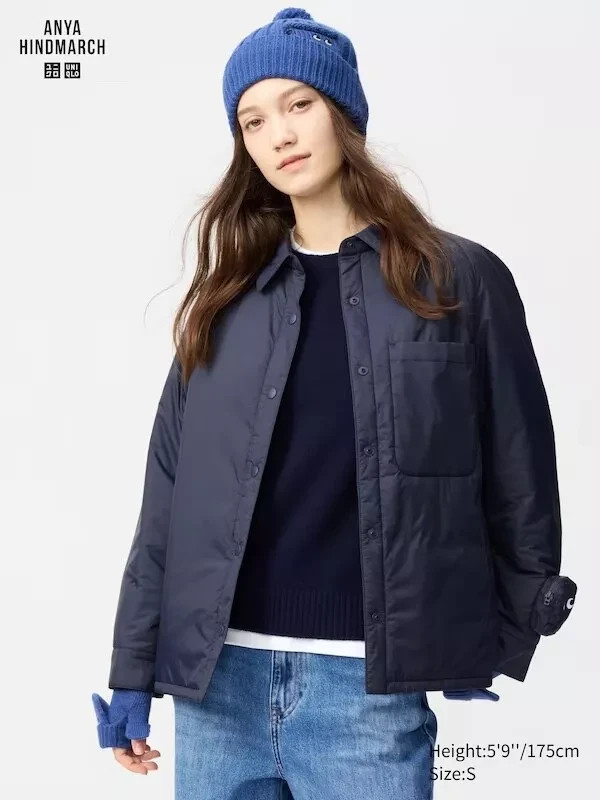 BNWT UNIQLO x ANYA HINDMARCH Navy PUFFERTECH Shirt Jacket - XS !