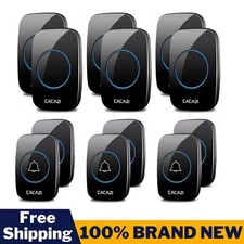 Wireless Doorbell Waterproof 1 Plugin Receiver Adjustable Volume 1000FT 60 Chime