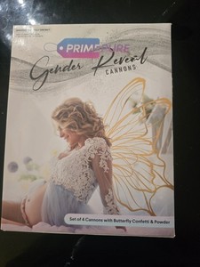 PrimePure Confetti Cannons Gender Reveal Set of 4 Butterfly Shape Theme