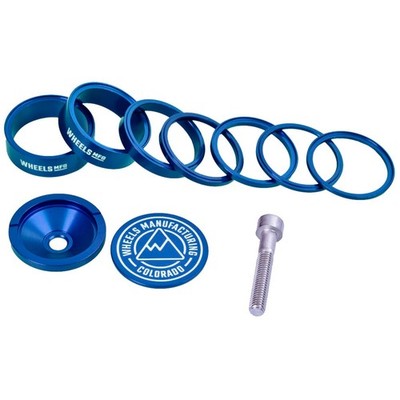 Wheels Mfg StackRight Pro Headset Spacer Kit, 1-1/8'' Blue
