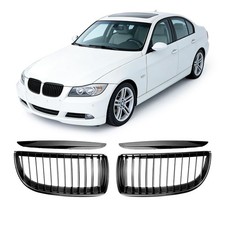 E90 Grille - Black Kidney Single slats Grill Compatible With BMW 3 series 200...