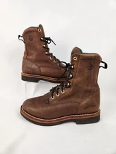 Georgia Boot Farm & Ranch Roper Lacer 8" Work Boot Barn Riding Women's SZ 9.5