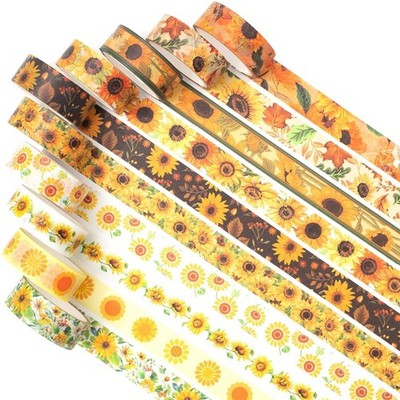 YUBX Sonnenblume Washi Tape Set Masking Tape VSCO Dekoratives Klebeband Bunt